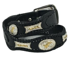 Ceintures Conchos Western en cuir véritable avec boucle de 3 pièces - Product Image 1