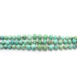 Cuentas sueltas de turquesa de Arizona Natural, piedra preciosa de plata con forma redonda lisa de 8 pulgadas para la fabricación de joyas - Product Image 5