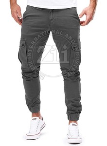 New Design Men's Straight Mid Waist Casual Lightweight Cotton Button Fly Cargo Pants-Best Price for Adults - Product Image 2