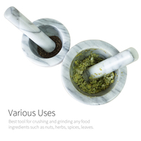 Holar-Mini mortero de mármol pequeño y mediano, conjunto de mazo para hierbas y especias, hecho en Taiwán