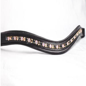 สายคาดคิ้วหนังนิ่มแฮนด์เมดทรงโค้ง,แหวนคริสตัลสีทองประดับกุหลาบมอนทาน่าโอปอลและคาปรี - Product Image 2