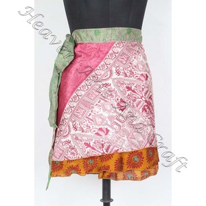 Minifaldas reversibles Vintage de seda para mujer, faldas de 21 ", estilo bohemio - Product Image 1