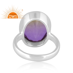 Vente chaude Argent fin Naturel Bio Paon Doublet Quartz Gemstone Bague Empilable Fabricant de bijoux - Product Image 4