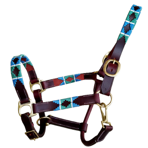 Conception tricotée de fil de licou de cheval en cuir de polo de haute qualité/licou de cheval en cuir avec du matériel en laiton tricoté par fil - Product Image 3