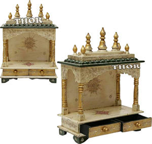 Temple manedir en bois de couleur blanche, fait à la main, - Product Image 6