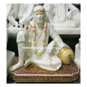Pur Blanc Makrana Marbre Sai Baba Statue - Product Image 1