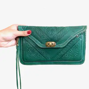 レザークラッチ、女性用モロッコ手作り財布