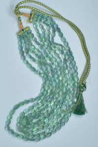 สร้อยคอพลอยสีเขียวฟลูออไรด์ธรรมชาติคุณภาพสูง5เส้นพร้อมลูกปัดรูปไข่สร้อยคออัญมณีทรงหลวมระดับพรีเมียม - Product Image 3