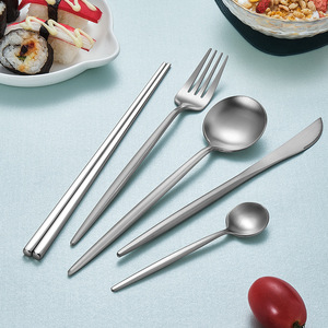 Set de couverts de luxe en acier inoxydable 304, 5 pièces, vaisselle, articles de table, vente en gros, voyage - Product Image 3