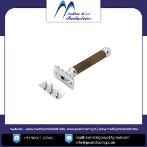 Rasoir de sécurité double tranchant réglable pour homme, avec poignée en laiton et lames en acier inoxydable, excellent équilibre, prix de gros - Product Image 4