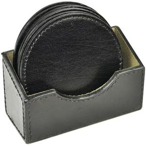 Juegos de posavasos duraderos modernos de cuero PU de lujo con logotipo personalizado - Product Image 1