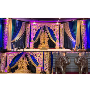 Decoración Tradicional Hindú para Bodas, Diseño de Escenario de Radha Krishna, Decoraciones Indias para Ceremonias en EE. UU. y Reino Unido - Product Image 1