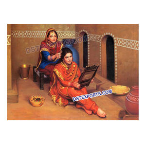 Punjabi Damas Estatuas de fibra de vidrio Boda India Punjabi Lady Estatua Peine Fabricante Exportador EE. UU. Decoración DE BODA Venta - Product Image 1