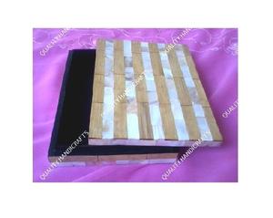 <b>Mother</b> of Pearl Inlay Box White Rectangular Custom Logo by Quality Handicrafts for Wedding and <b>Birthday</b> <b>Gifts</b> - Product Image 4