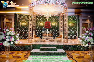 Nuevo diseño de fibra de Devdas boda organizacion de boda tradicional india decoración oro Mandap Gujarati ceremonia de boda evento Mandap - Product Image 5
