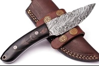 Pisau Lipat Pegangan Rosewood Asli Pisau Saku Kecil Baja Damaskus untuk Luar Ruangan Isonz-Pisau Logam 23 Baja, D2 Damascuss
