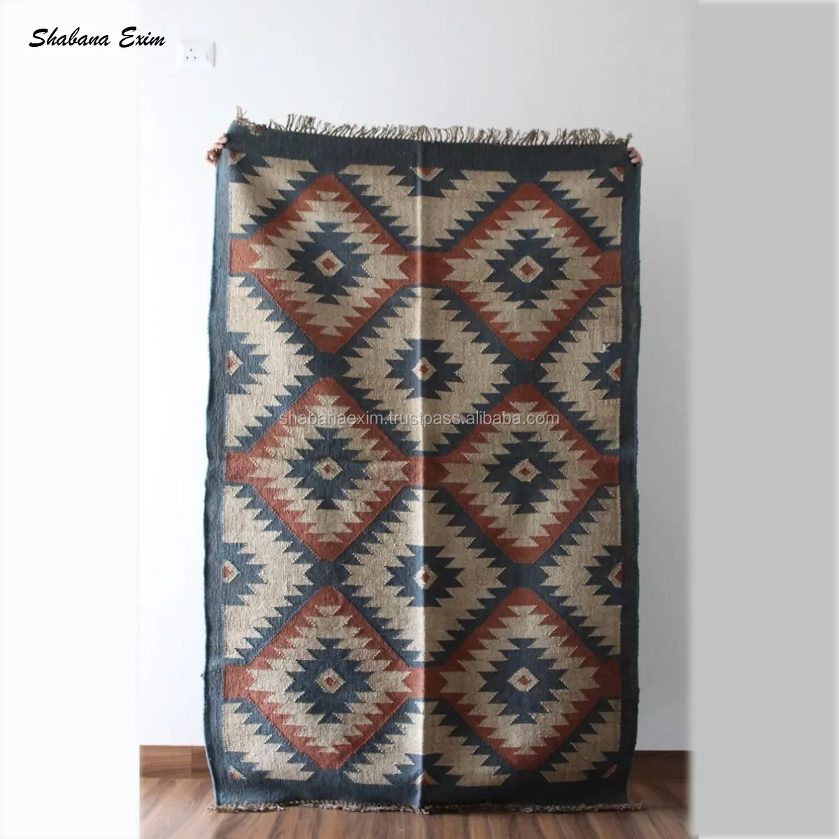 터키 양모 Kilim 깔개 거실 손으로 술 모로코 Flatweave 긴 Kilim 카펫 인도에서 만든