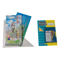Carpeta de Esquinas Triangulares Transparentes de PVC con Adhesivo, Marca BEST, Paquete de 12, Material de Oficina V-6630