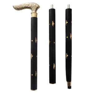 Good looking Copper Plating carved Metal Handle colored <b>Wooden</b> Walking <b>Stick</b> Size ninety cm - Product Image 5