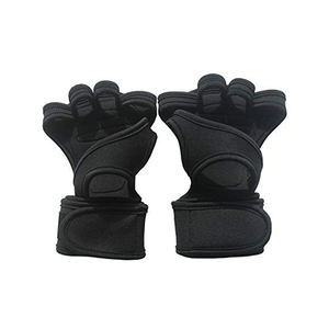 Gants d'haltérophilie en cuir de style coupe au doigt pour hommes conçus pour la salle de sport - Product Image 4