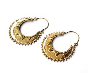 De aro pendiente de aro de latón pendiente Boho pendiente - Product Image 2