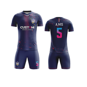 Conjunto de Uniforme de Fútbol Personalizado al por Mayor con Logotipo, Nuevo Estilo de Camiseta de Entrenamiento de Fútbol para Niñas/Niños, Nombre del Equipo de Fútbol Americano Incluido - Product Image 3