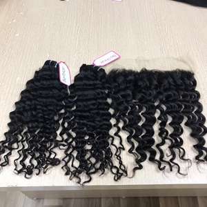 Extensiones de cabello humano, mechones ondulados profundos de alta calidad, cabello virgen Remy vietnamita, doble máquina de trama sin procesar - Product Image 1