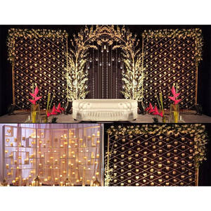 ฉากหลังผนังเทียนสุดหรูสำหรับงานแต่งงาน ฉากหลังพิธีแต่งงานอันน่าทึ่ง ผนังเทียน ฉากหลังเวทีงานแต่งงานอันน่าประทับใจ จากสหราชอาณาจักร - Product Image 1