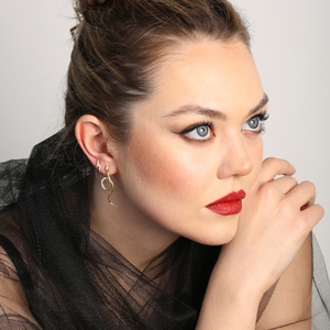 อินเทรนด์งูออกแบบสัตว์เพทายหินต่างหูตุรกีที่ทำด้วยมือ925เครื่องประดับเงินสเตอร์ลิง - Product Image 4