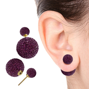 Thiết Kế Bóng Hạt Đá Quý Stud Bông Tai <span class=keywords><strong>Ruby</strong></span> Hạt Đá Quý Bông Tai, Stud Đá Quý Bông Tai - Product Image 1