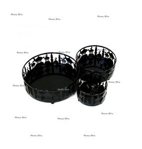 Lot de 3 plateaux de service pour le Ramadan de différentes tailles Plateau de nourriture pour le Ramadan de forme ronde au design fabuleux au prix le plus bas - Product Image 2