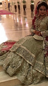 ATIYA LIBAS Elegante Lehenga Choli de red de acetato indio/pakistaní con bordado Zardozi elaborado para mujer, novedad 2019 para bodas - Product Image 2