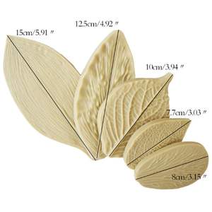 Lixsun 5 pièces <span class=keywords><strong>Fondant</strong></span> Silicone Feuille Moules Floral Pétale Veiner Silicone Moule Ensemble Pour Gâteau Décoration Kits - Product Image 2
