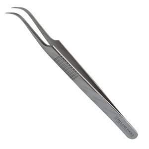 Stainless Steel Fine Curved Eyelash Extension Tweezer with Finger Grip Design with Your Own Logo, Pointed Tip Eyelash Tweezer - Product Image 2