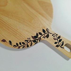 Round Shape Acacia <b>Wood</b> Chopping Board With Slice Cutter & Knife for Home Kitchen Use - Product Image 4