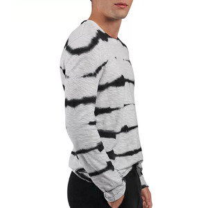 Camiseta de manga larga para hombre de alta calidad OEM, diseño personalizado al por mayor, camiseta de algodón con teñido anudado, tela de algodón puro según la demanda del cliente. - Product Image 6