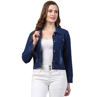 Chaqueta vaquera a la moda para mujer, chaqueta hecha a medida de manga larga con cuello vuelto 2022