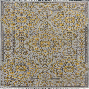 Alfombra de Lana Anudada a Mano de la India, Alfombra Artesanal para Decoración de Sala de Estar - Product Image 1