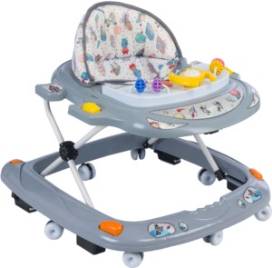 Bandeja de plástico iluminada plegable 3 en 1 personalizada, andador de bebé, 8 ruedas, portador de hierro suave con juguetes de actividad de aprendizaje - Product Image 1