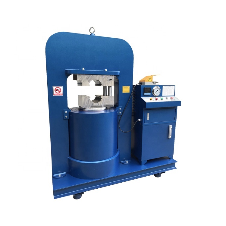 BOBO Machine hydraulic steel cable wire rope sling making pressed shown in a detail photo for this news article
