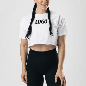 Envío rápido, camisetas con logotipo personalizado para mujer, ropa deportiva informal de moda para gimnasio, camiseta de manga corta de gran tamaño, ropa de mujer - Product Image 6