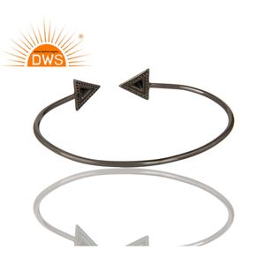 Csja — bracelet en pierre précieuse naturelle, manchette avec flèche, en Rhodium noir, argent Sterling, vente en gros - Product Image 3