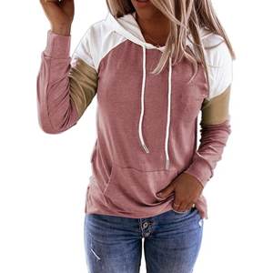 Sudadera con Capucha para Mujer OEM, Talla Grande, Bloques de Color, Manga Larga - Product Image 1