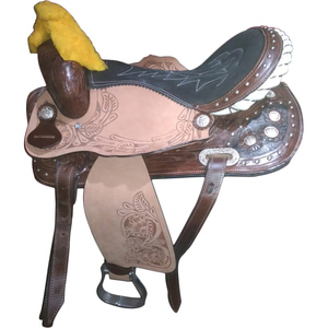 VENDO CUERO GENUINO MONTURA WESTERN SILLA CRUZ incrustada EN; dólar 65 tamaños 14 15 16 17 18 - Product Image 6