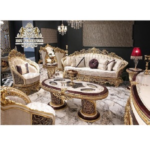Juego de muebles de madera de teca clásica para el hogar, conjunto de muebles tallados a mano para sala de estar, estilo europeo - Product Image 1