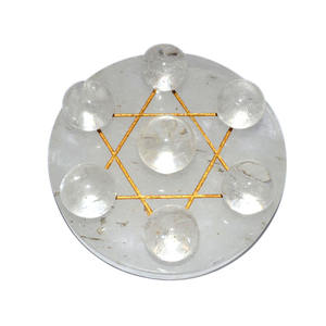 David — sphère de cristal en or, 7 planètes, étoile, pierre précieuse naturelle - Product Image 1