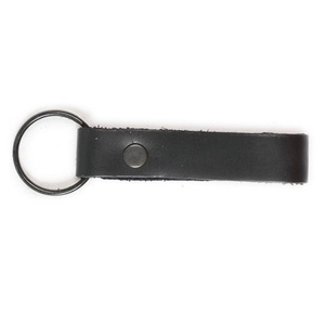 Porte-clés en cuir véritable de haute qualité avec logo personnalisé, porte-clés en métal inoxydable avec cuir noir pour clés - Product Image 1