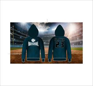 Sweat à capuche personnalisé, sweat-shirt de sport, avec cabas pleine taille - Product Image 1