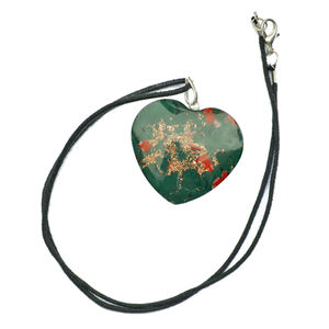 Compra en línea de colgantes y dijes de corazón de orgón de piedra de sangre de moda - Product Image 1