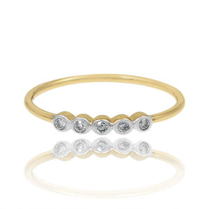 แหวนเงินสเตอร์ลิง925ชุบทองพร้อมแหวนเพทายวงแหวนนิรันดร์ - Product Image 2